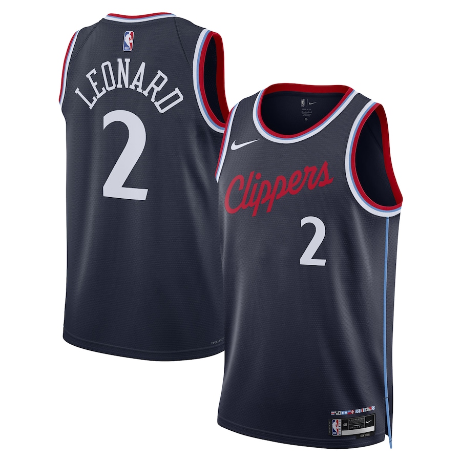 Men Los Angeles Clippers #2 Kawhi Leonard Nike Navy 2024-25 Swingman NBA Jersey->customized nba jersey->Custom Jersey